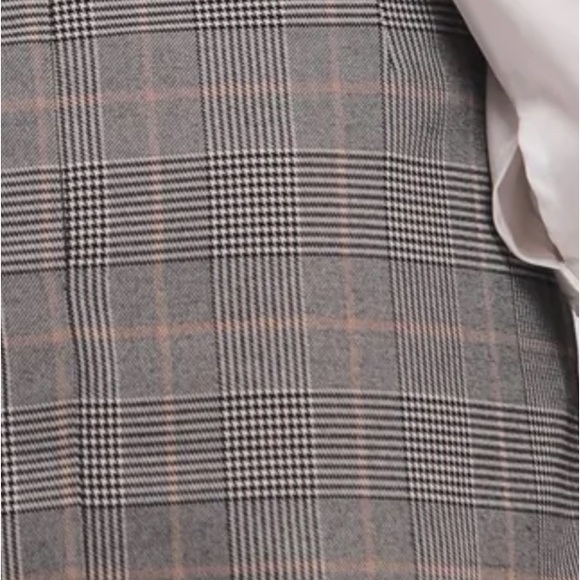 Asymmetrical Plaid Vintage Skirt Woman, Checked Fall Winter Skirt, Mini Brown - Picture 4 of 9